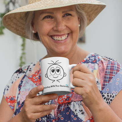 woman with flirting with poor decisions mug yasumoti