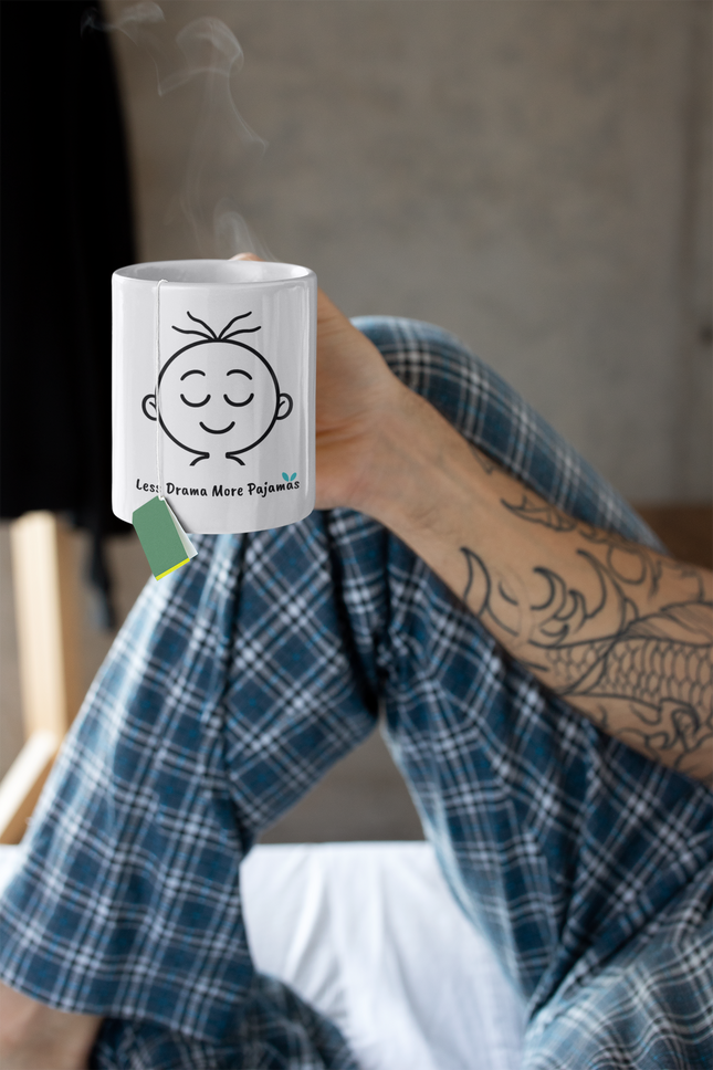yasumoti less drama more pajamas mug
